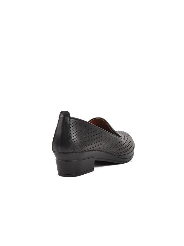 82 Siyah Hakiki Deri Kadın Günlük Ayakkabı - Görsel 5