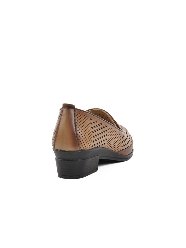 82 Krem Hakiki Deri Kadın Günlük Ayakkabı - Görsel 5