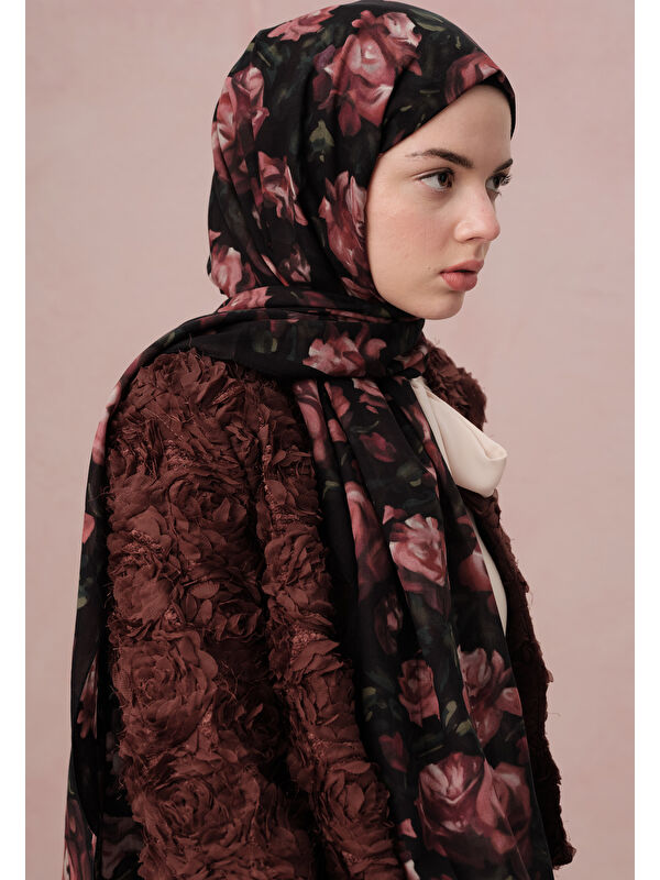 Fresh Scarfs Wıld Rose Desen Vual Şal Gülkurusu