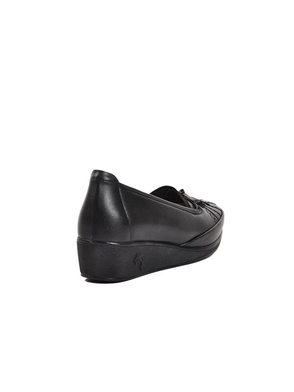 139 Siyah Hakiki Deri Kadın Günlük Ayakkabı - Görsel 5