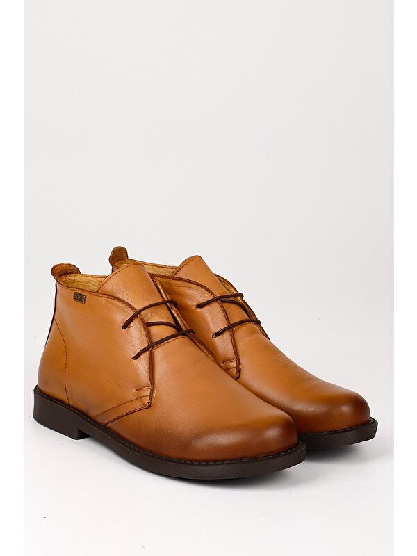 Gonderi(r) Kahverengi Gonderi(r) Hakiki Deri Kauçuk Taban Kadın Bot