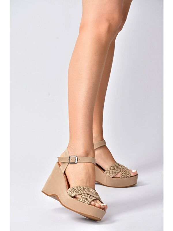 K250909002 Ten Dolgu Taban Kadın Ayakkabı - Görsel 4