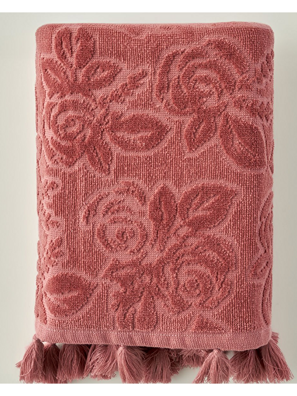 Bella Maison %100 Pamuk Rose Jakarlı Yüz Havlusu Mürdüm (50x90 cm)