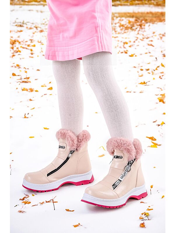 250 Rugan Çatlak Fermuarlı Kız Çocuk Bot Ayakkabı - Görsel 3