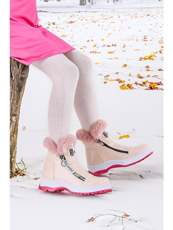 250 Rugan Çatlak Fermuarlı Kız Çocuk Bot Ayakkabı - Görsel 4