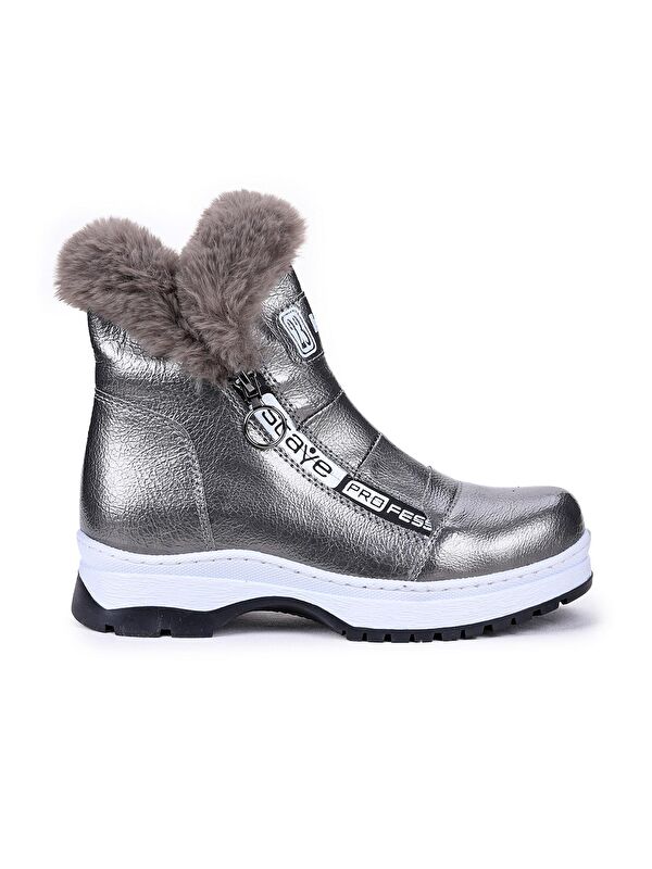 250 Rugan Çatlak Fermuarlı Kız Çocuk Bot Ayakkabı - Görsel 5