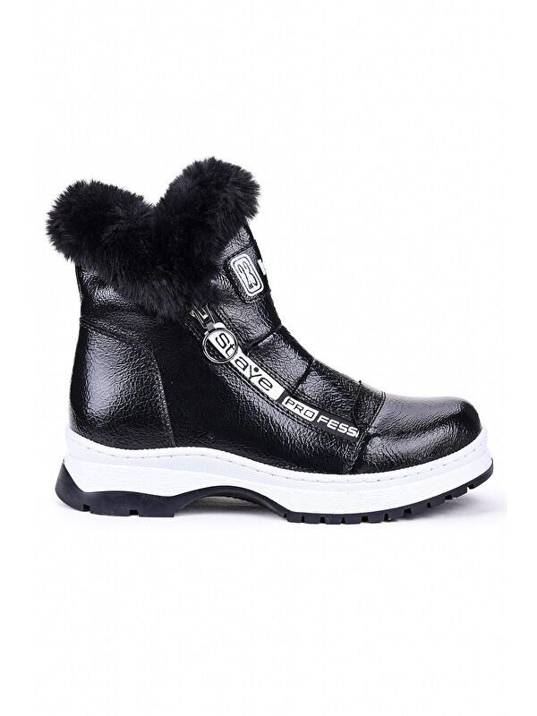 250 Rugan Çatlak Fermuarlı Kız Çocuk Bot Ayakkabı - Görsel 5