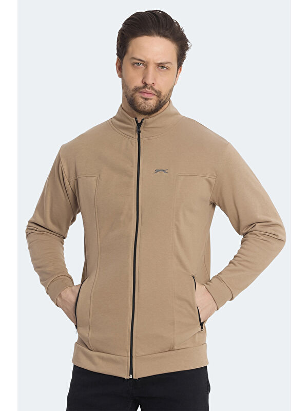 SLAZENGER KAGISONA Erkek Fermuarlı Sweatshirt Hırka Kahve