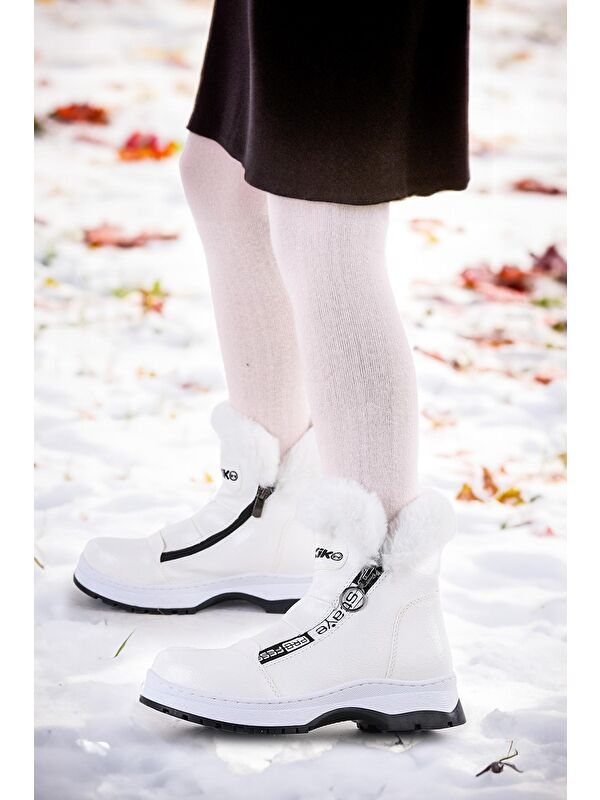 250 Rugan Çatlak Fermuarlı Kız Çocuk Bot Ayakkabı - Görsel 4