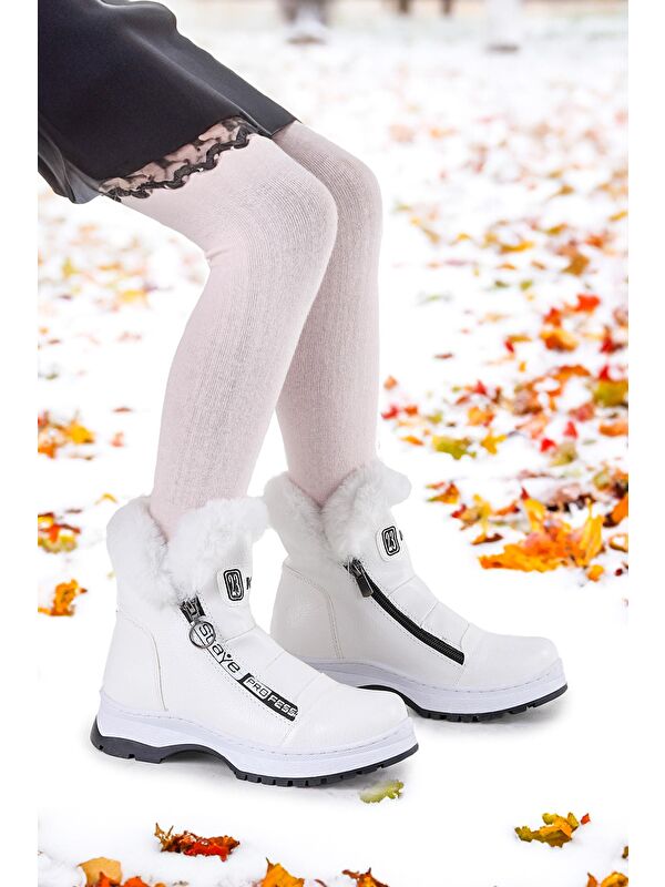 250 Rugan Çatlak Fermuarlı Kız Çocuk Bot Ayakkabı - Görsel 5