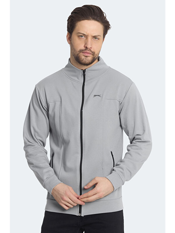SLAZENGER KAGISONA Erkek Fermuarlı Sweatshirt Hırka Gri