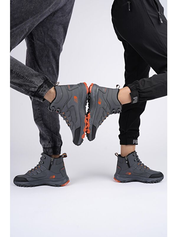 İZLAND Unisex Trekking Outdoor Bağcıklı Yandan Fermuarlı Kışlık Bot - Görsel 2