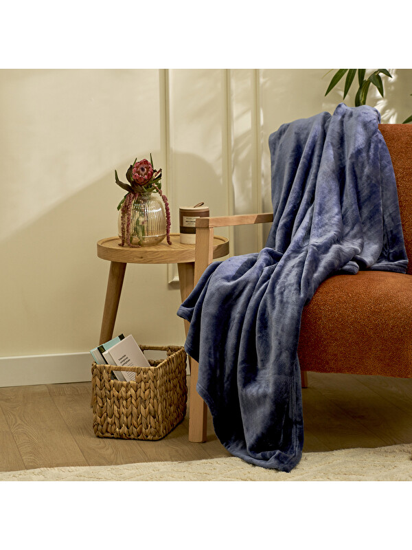 Bella Maison Shelly Wellsoft Tv Battaniyesi Lacivert (140x190 cm)