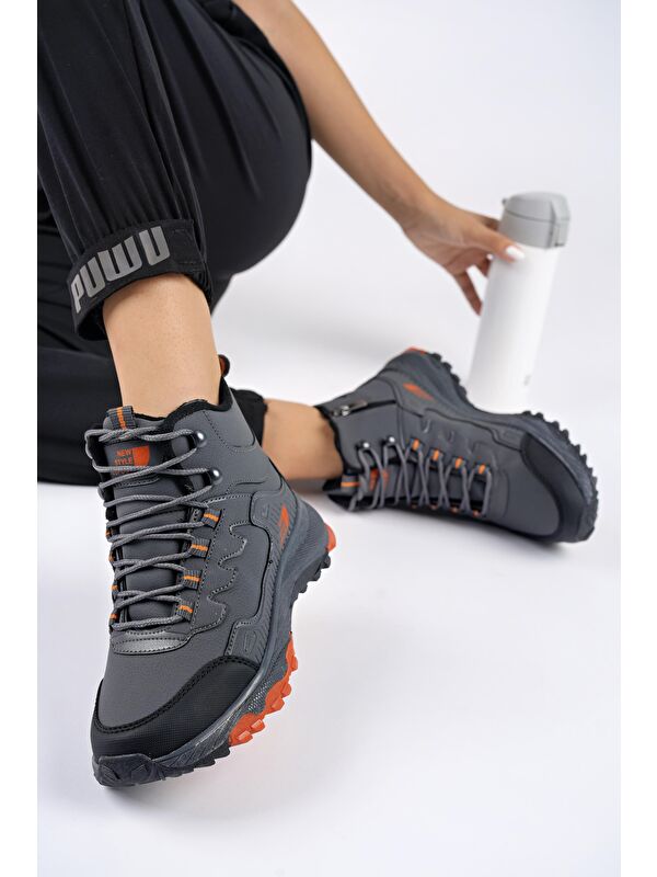 İZLAND Unisex Trekking Outdoor Bağcıklı Yandan Fermuarlı Kışlık Bot - Görsel 4