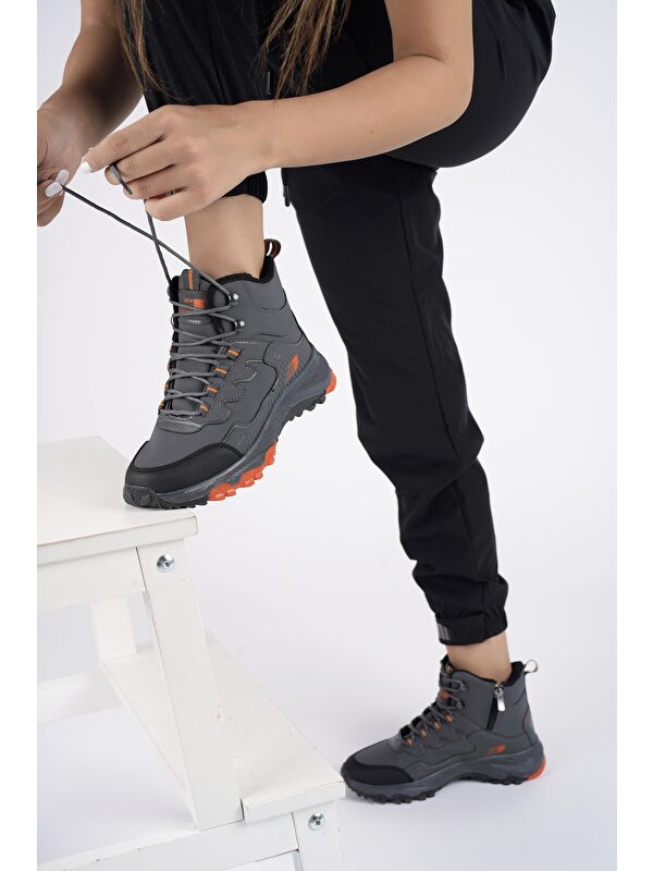 İZLAND Unisex Trekking Outdoor Bağcıklı Yandan Fermuarlı Kışlık Bot - Görsel 6