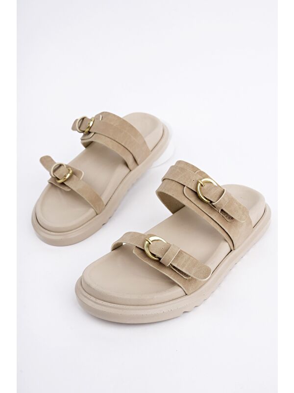 OVELA Çift Bantlı Ayarlanabilir Kemerli Günlük Kadın Terlik - Görsel 2