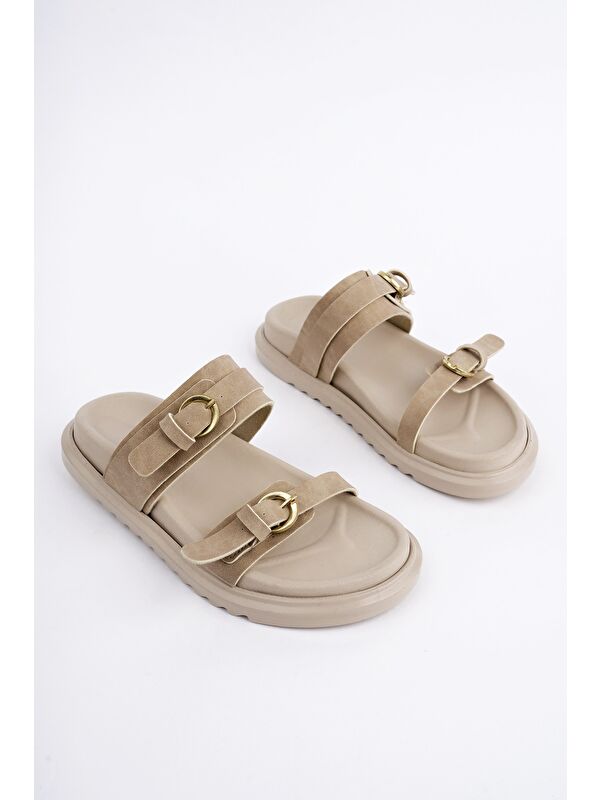 OVELA Çift Bantlı Ayarlanabilir Kemerli Günlük Kadın Terlik - Görsel 3