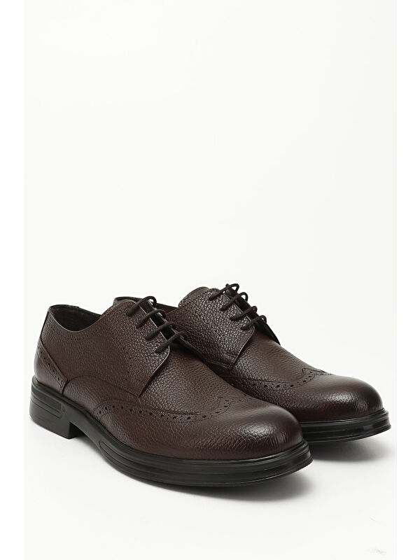 Platinum Hakiki Deri Yuvarlak Burun Bağcıklı Günlük Erkek Ayakkabı 01938 - Görsel 3