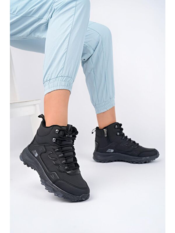 İZLAND Unisex Trekking Outdoor Bağcıklı Yandan Fermuarlı Kışlık Bot - Görsel 3