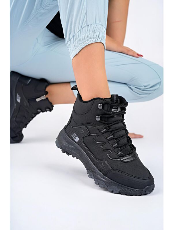 İZLAND Unisex Trekking Outdoor Bağcıklı Yandan Fermuarlı Kışlık Bot - Görsel 4