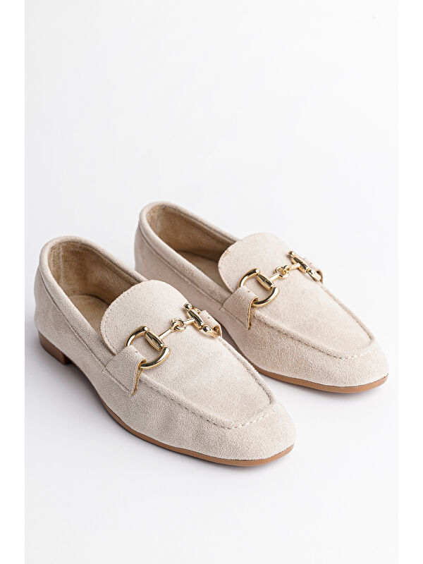 MONA Metal Tokalı Deri Kadın Loafer Günlük Ayakkabı - Görsel 4