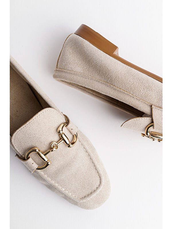 MONA Metal Tokalı Deri Kadın Loafer Günlük Ayakkabı - Görsel 6