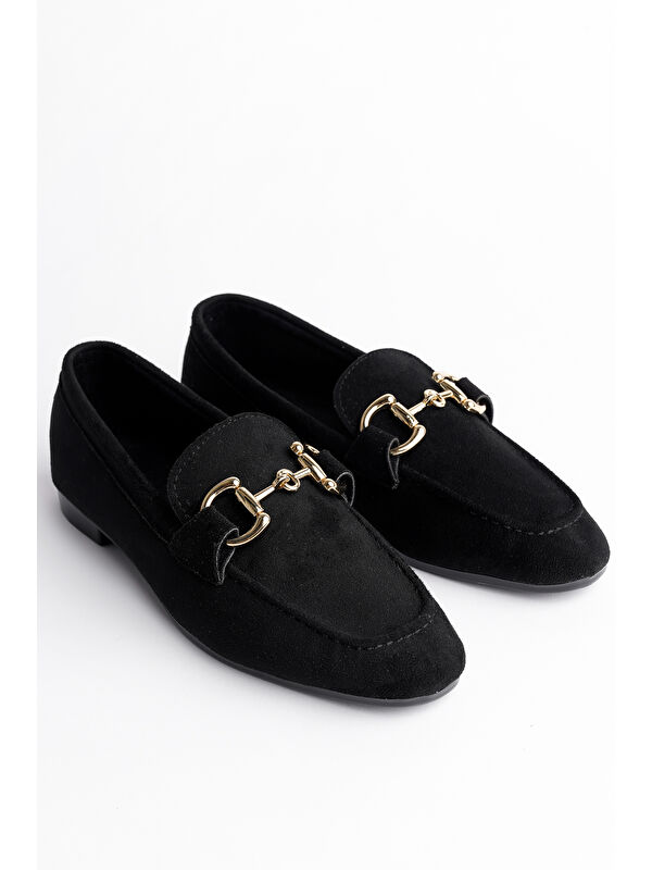 MONA Metal Tokalı Deri Kadın Loafer Günlük Ayakkabı - Görsel 4