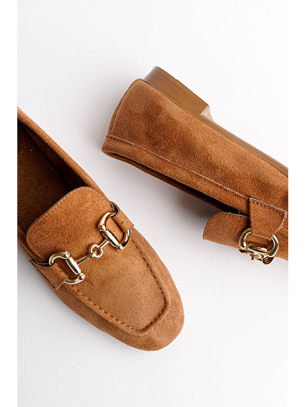 MONA Metal Tokalı Deri Kadın Loafer Günlük Ayakkabı - Görsel 8