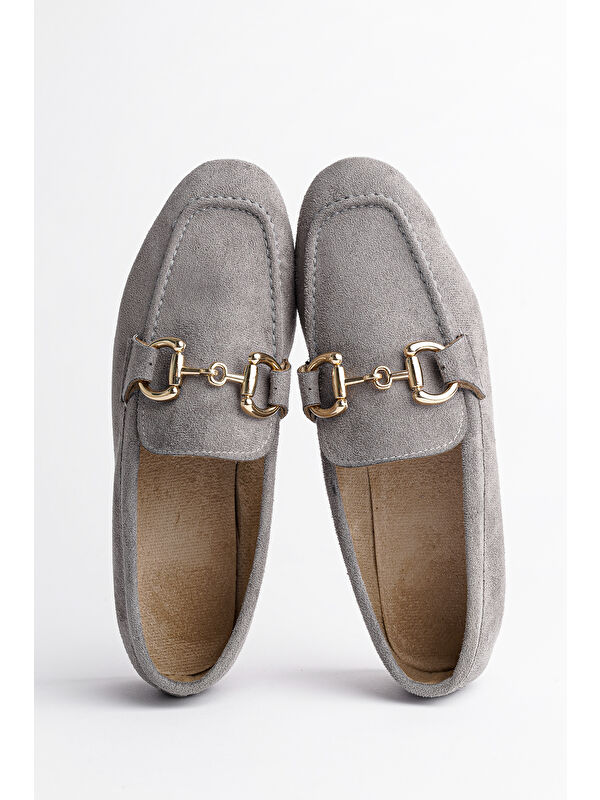 MONA Metal Tokalı Deri Kadın Loafer Günlük Ayakkabı - Görsel 6