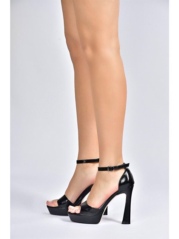 Siyah Rugan Topuklu Kadın Ayakkabı K404580108 - Görsel 5