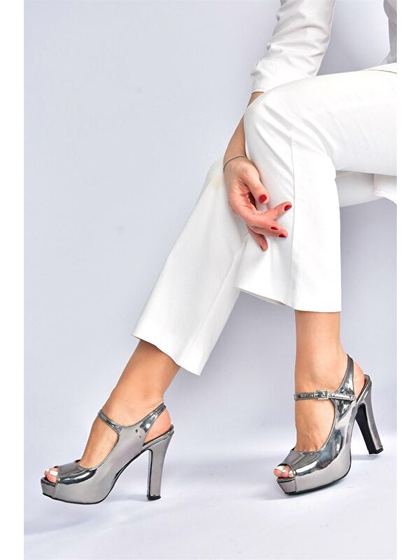 M3480070 Antrasit Kadın Topuklu Ayakkabı - Görsel 2