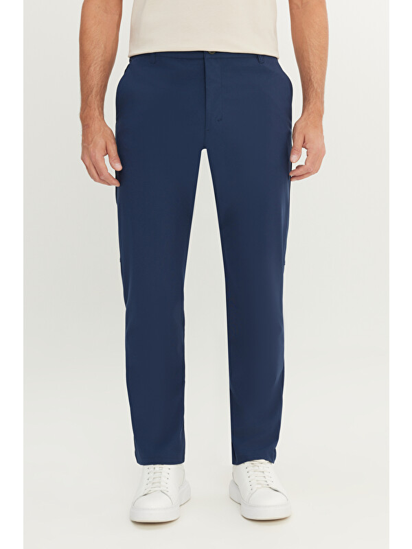 Altınyıldız Classics Erkek Lacivert 360 Her Yöne Esneyen Slim Fit Dar Kesim Yan Cep Pantolon