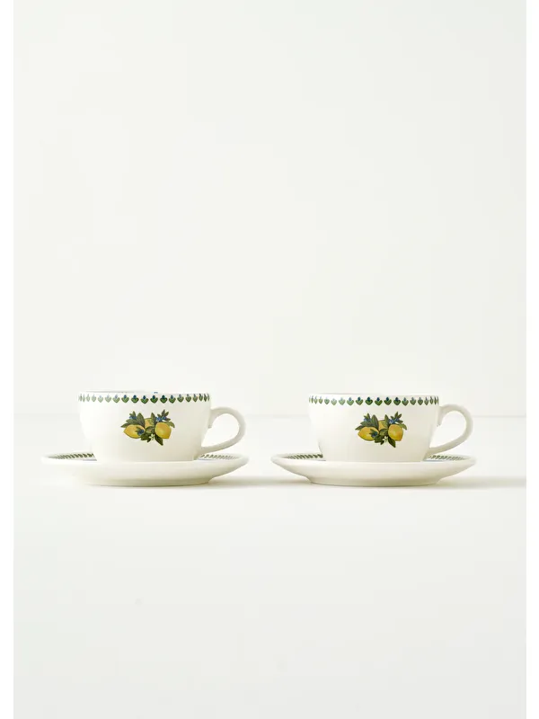 Bella Maison Limonlu Porselen 2'li Çay Fincanı Seti (270 cc)