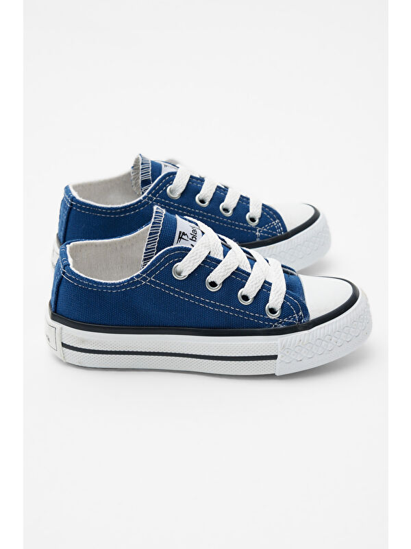 Çocuk Unisex Jean Mavi Rahat Kalıp Bağcıklı Spor Ayakkabı - Görsel 5