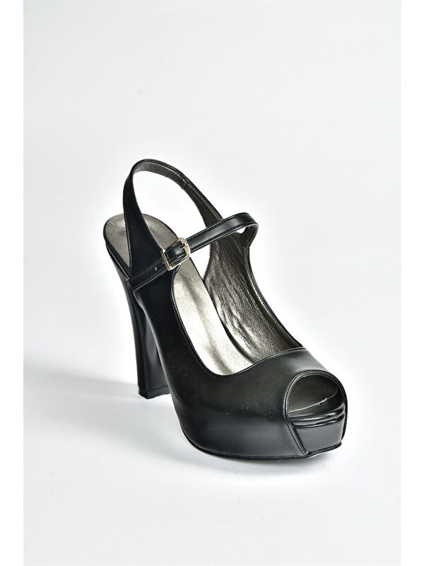 Siyah Platform Topuklu Kadın Abiye Ayakkabı M348007009 - Görsel 3