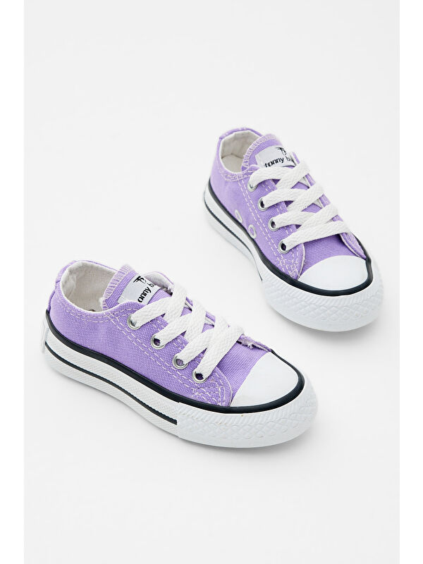 Çocuk Unisex Lila Rahat Kalıp Bağcıklı Spor Ayakkabı - Görsel 3