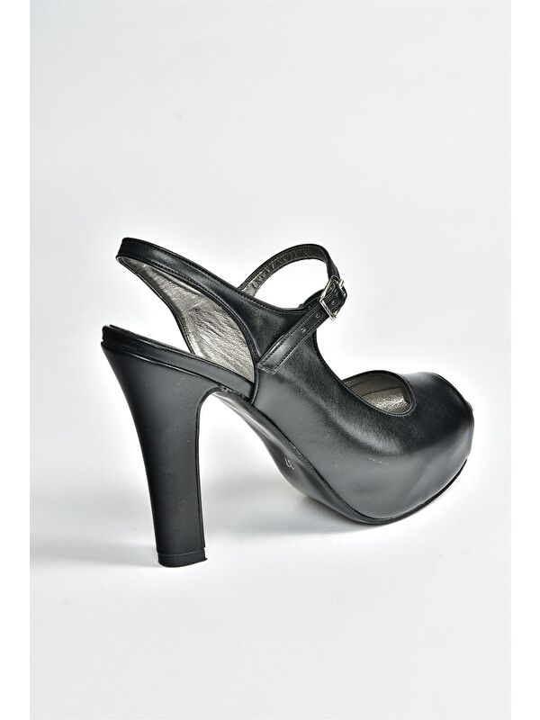 Siyah Platform Topuklu Kadın Abiye Ayakkabı M348007009 - Görsel 4