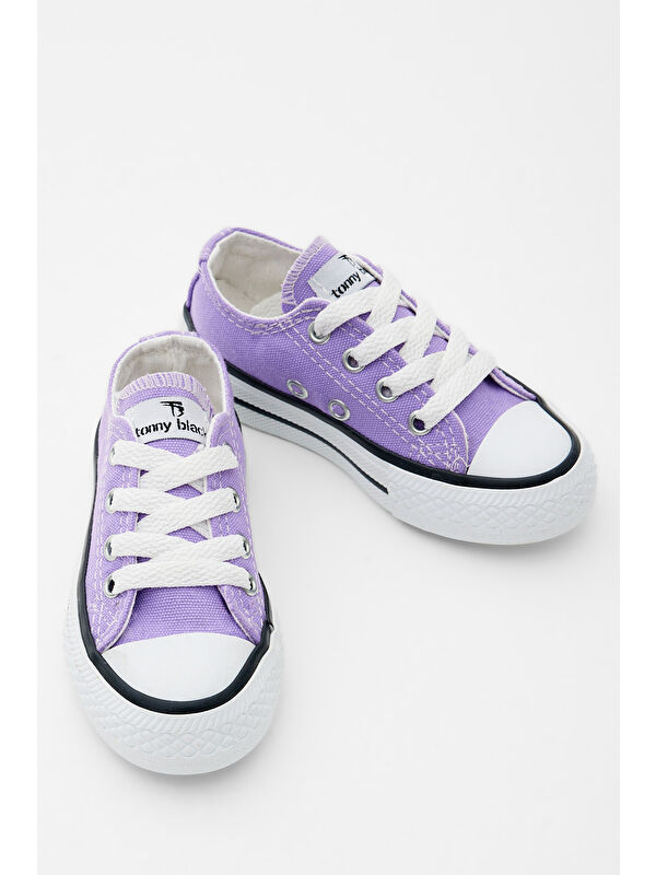 Çocuk Unisex Lila Rahat Kalıp Bağcıklı Spor Ayakkabı - Görsel 5