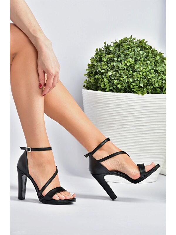 Siyah Kalın Topuklu Kadın Ayakkabı M348072209 - Görsel 6