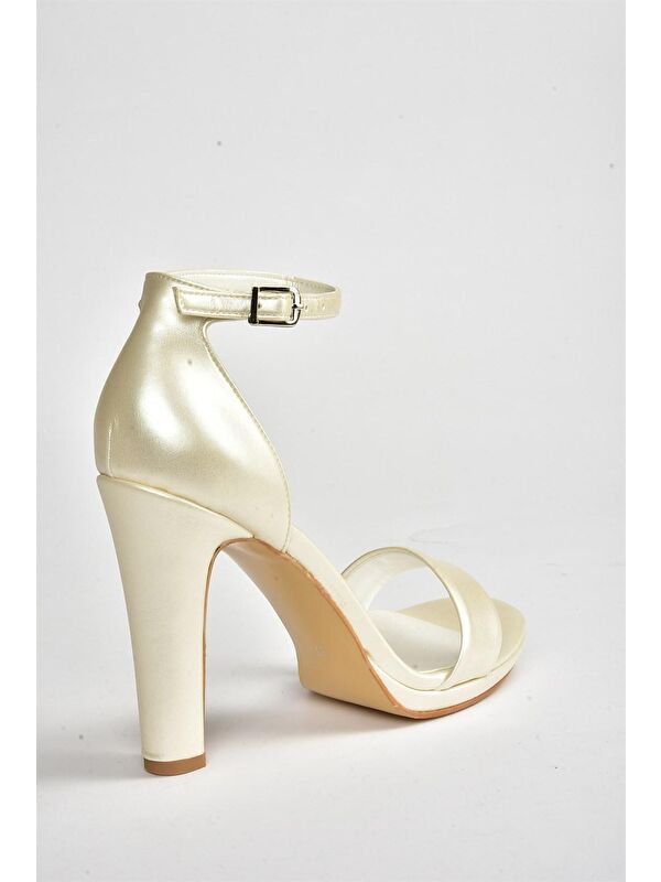 Sedef Tek Bantlı Kalın Topuklu Kadın Ayakkabı M348072309 - Görsel 6