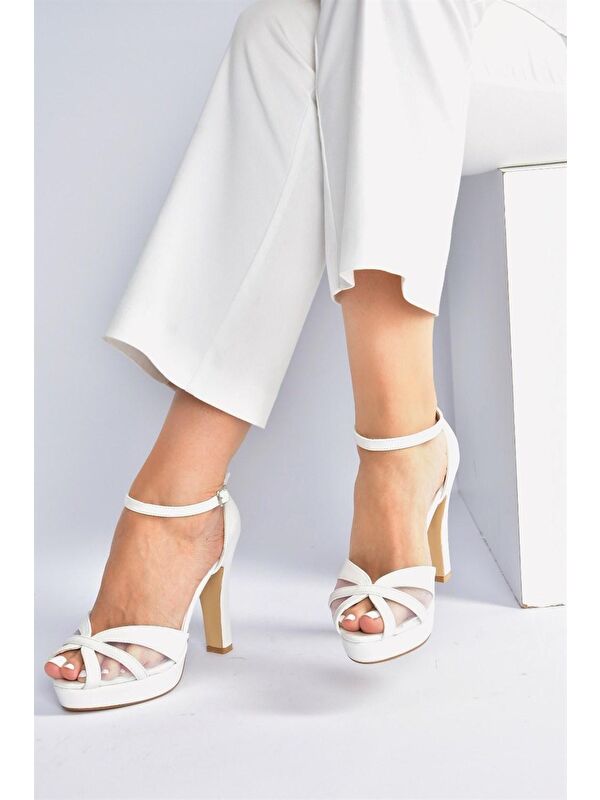 Sedef Platform Topuklu Kadın Abiye Ayakkabı M348202009 - Görsel 2