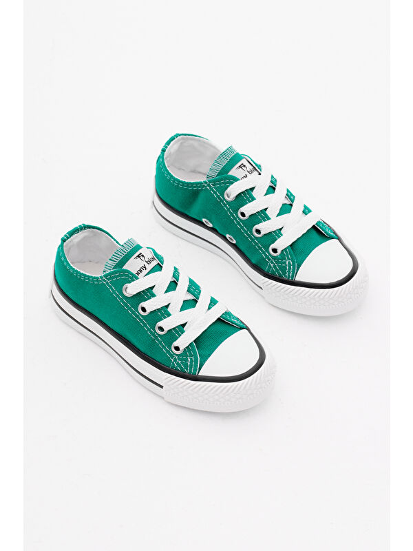 Çocuk Unisex Yeşil Rahat Kalıp Bağcıklı Spor Ayakkabı - Görsel 3