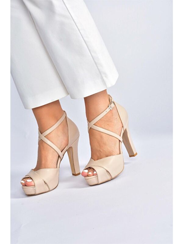 Ten Platform Kalın Topuklu Kadın Abiye Ayakkabı M348010209 - Görsel 3