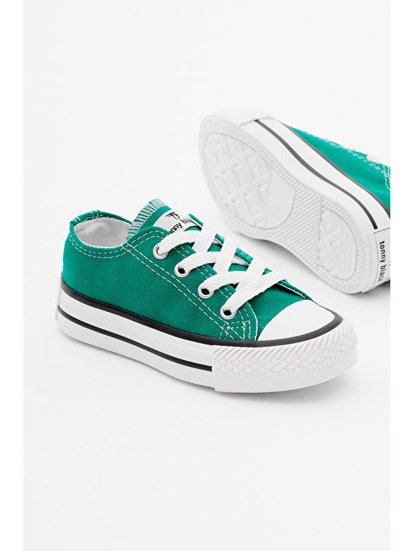 Çocuk Unisex Yeşil Rahat Kalıp Bağcıklı Spor Ayakkabı - Görsel 4