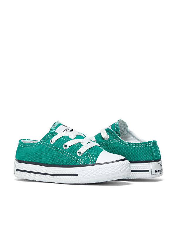 Çocuk Unisex Yeşil Rahat Kalıp Bağcıklı Sneaker - Görsel 3