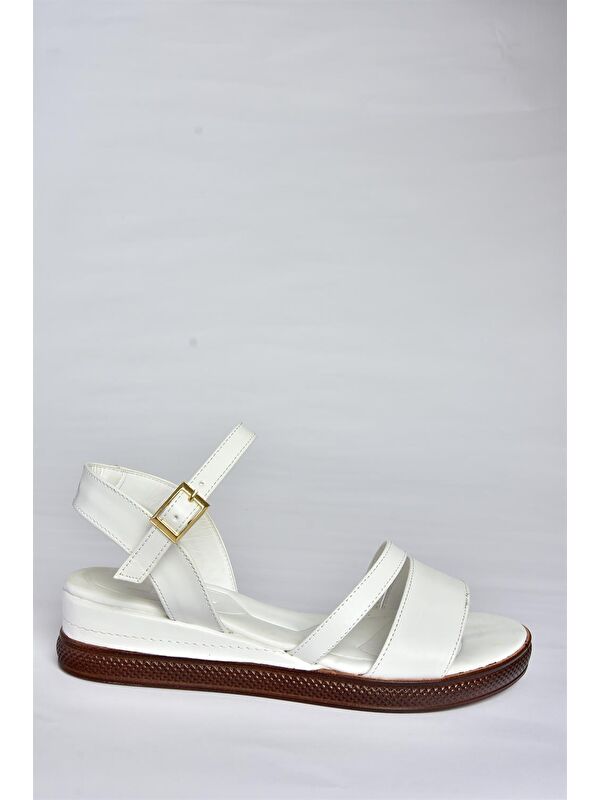 P674300709 Beyaz Dolgu Taban Kadın Ayakkabı - Görsel 3