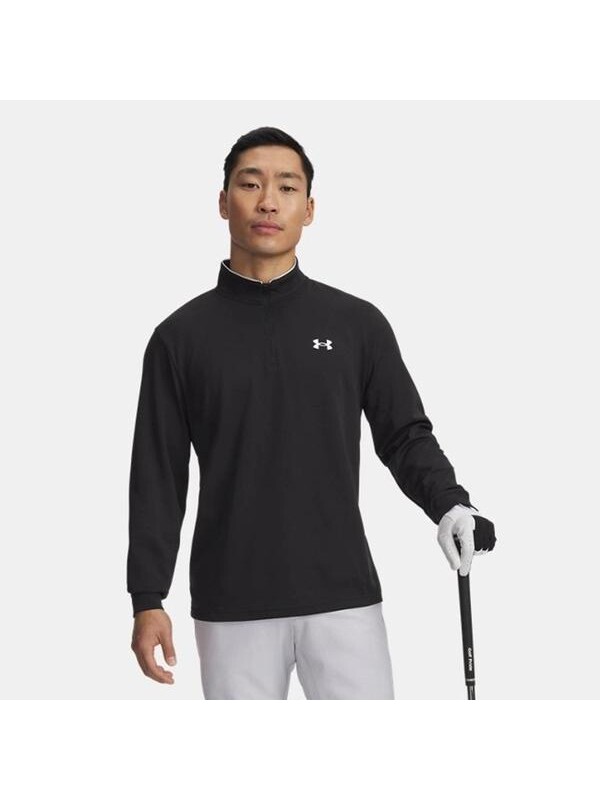 Under Armour Matchplay 1/4 Zip Erkek Siyah Uzun Kollu Tişört