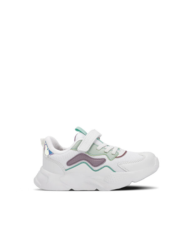 PESO I Kız Çocuk Cırt Cırtlı Beyaz / Lila Sneaker - Görsel 2