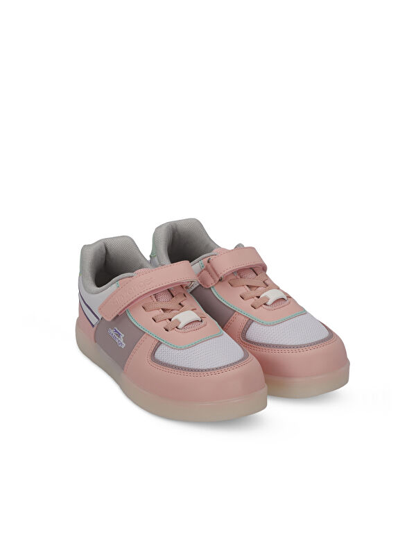 PERLE Kız Çocuk Cırt Cırtlı Beyaz / Pembe Sneaker - Görsel 3