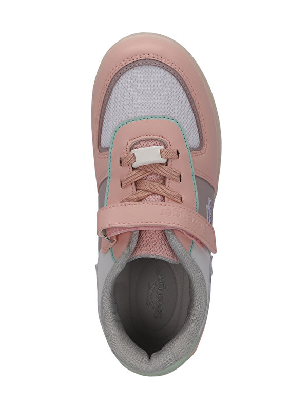 PERLE Kız Çocuk Cırt Cırtlı Beyaz / Pembe Sneaker - Görsel 6